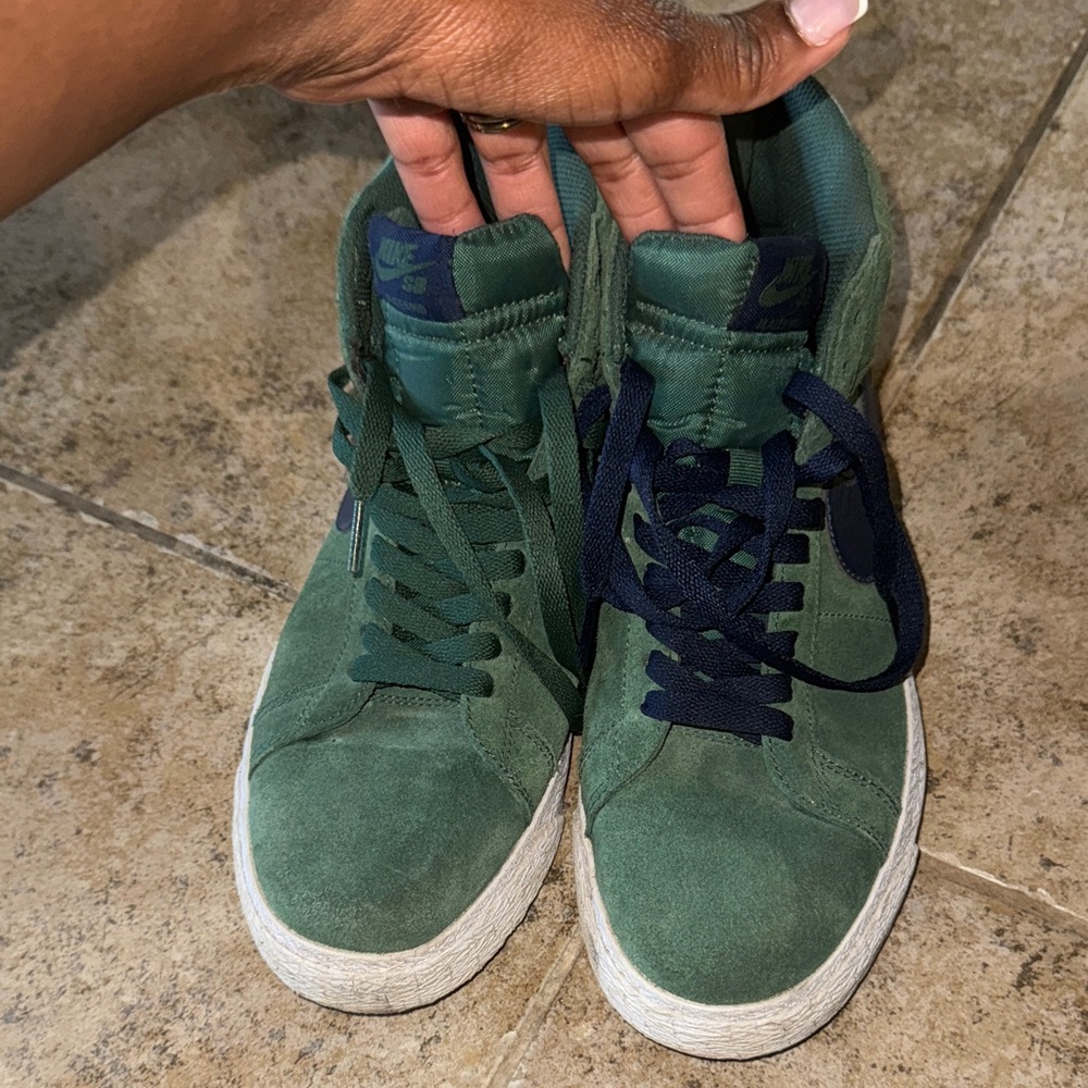 Nike Green Suede High-Top Sneakers